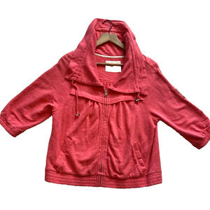 Ann Taylor LOFT Lounge Resort Cover Up Top Womens Size L Coral Beach Vaca Casual